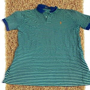 Ralph Lauren Striped Polo Shirt - Green and Blue